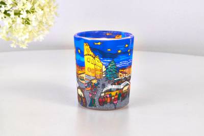 Leuchtglas für Teelicht 804 Christmas Market Ø5,8cm Teelichtleuchte Windlichthalter - 0