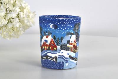 Leuchtglas für Teelicht 821 Winternight in Canada Ø5,8cm Teelichtleuchte Windlichthalter - 0