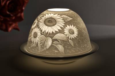 Kerzenfarm Dome Light Nr. 30007 Sonnenblume - Teelicht Windlicht Dekoration Porzellanteelicht - 1