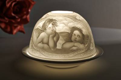 Kerzenfarm Dome Light Nr. 30012 Raphael Engel - Teelicht Windlicht Dekoration Porzellanteelicht - 0