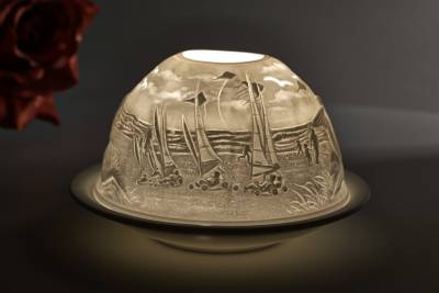 Kerzenfarm Dome Light, Nr. 30158 Strandleben - Teelicht Windlicht Dekoration Porzellanteelicht - 1