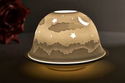 Kerzenfarm Hahn Dome Light Nr. 32007 Firmament - Teelicht Windlicht Dekoration Porzellanteelicht - 0