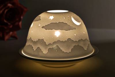 Kerzenfarm Hahn Dome Light Nr. 32007 Firmament - Teelicht Windlicht Dekoration Porzellanteelicht - 1