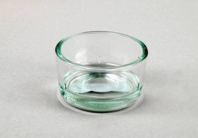 Teelichthalter aus Echtglas für Wachsteelicht, Teelichtglas, Teelichtständer, klar - 1