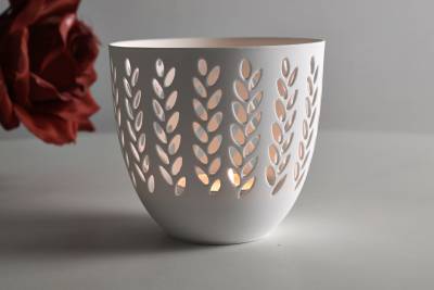 Porzellan-Becher Zweige, Teelichthalter Windlicht Lichterzauber Tealight Cups - 1