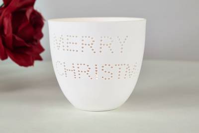 Porzellan-Becher Weihnacht, Teelichthalter Windlicht Lichterzauber Tealight Cups - 0