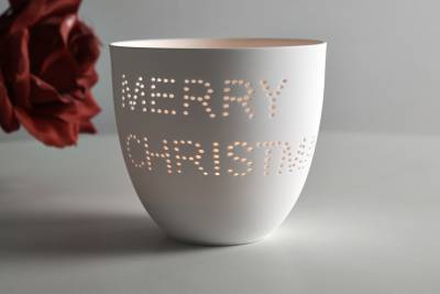 Porzellan-Becher Weihnacht, Teelichthalter Windlicht Lichterzauber Tealight Cups - 1