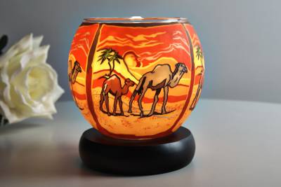 Leuchtglas als Lampe 21119 Dromedare, Ø11cm Dekoration Teelicht Windlicht Kerzenfarm Kerze - 1