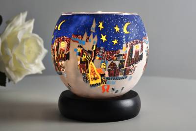 Elektrisches Leuchtglas Lampe Kerzenfarm 21807 Wintermärchen Ø11cm Windlicht Dekoleuchte - 1