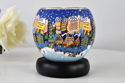 Leuchtglas Lampe 810 Christmas Fair Weihnachtsmarkt Ø11cm Windlicht Dekoleuchte Licht - 0