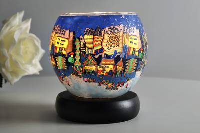 Leuchtglas Lampe 810 Christmas Fair Weihnachtsmarkt Ø11cm Windlicht Dekoleuchte Licht - 1