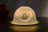 Kerzenfarm Hahn Dome Light 30176 Halbmond Teelicht Windlicht Porzellanteelicht