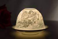 Kerzenfarm Hahn Dome Light 32038 Friedensengel - Teelicht Windlicht Porzellanteelicht