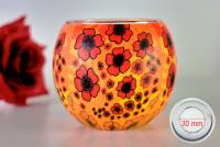 Leuchtglas 21418 Poppies Mohnblume 11cm MIT 30mm Bohrung Tauschglas Ersatzglas