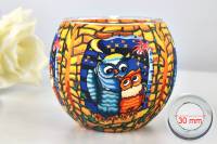 Leuchtglas 21109 Owls by Night 11cm MIT 30mm Bohrung Tauschglas Ersatzglas