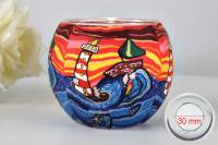 Leuchtglas 21003 Waves 11cm MIT 30mm Bohrung Tauschglas Ersatzglas