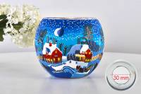Leuchtglas 21821 Winternight in Canada 11cm MIT 30mm Bohrung Tauschglas Ersatzglas