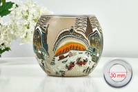 Leuchtglas 21626 Farm in Wintertime 11cm MIT 30mm Bohrung Tauschglas Ersatzglas