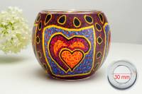 Leuchtglas 21309 Hearts 11cm MIT 30mm Bohrung Tauschglas Ersatzglas