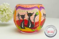 Leuchtglas 21116 two Cats 11cm MIT 30mm Bohrung Tauschglas Ersatzglas