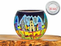 Leuchtglas Nr.37 Kirchenbesuch am Sonntag Ø11cm MIT 30mm Bohrung Tauschglas Ersatzglas