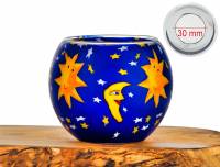 Leuchtglas Nr.41 Sonne/Mond/Sterne Ø11cm MIT 30mm Bohrung Tauschglas Ersatzglas