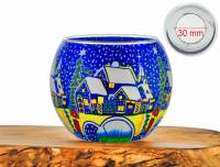 Leuchtglas Nr.49 Schneestadt Ø11cm MIT 30mm Bohrung Tauschglas Ersatzglas