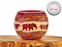 Leuchtglas Nr.211 Elefant orange/Rottöne Ø11cm MIT 30mm Bohrung Tauschglas Ersatzglas