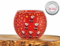 Leuchtglas Nr.341 6 Weihnachtsmänner Ø11cm MIT 30mm Bohrung Tauschglas Ersatzglas