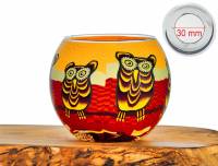 Leuchtglas Nr.345 Eule Ø11cm MIT 30mm Bohrung Tauschglas Ersatzglas