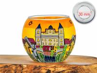 Leuchtglas Nr.370 Weingarten Ø11cm MIT 30mm Bohrung Tauschglas Ersatzglas