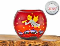 Leuchtglas Nr.511 muszierender Engel mit goldenen Flügel MIT 30mm Bohrung Tauschglas Ersatzglas