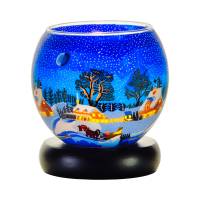 Leuchtglas Nr.829 Lampe Leuchte Ø11cm kanadische Winterlandschaft