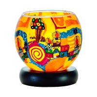 Leuchtglas Nr.456 Lampe Leuchte Ø11cm Dekoration Licht Stadt am Fluss