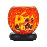 Leuchtglas Nr.346 Lampe Leuchte Ø11cm Dekoration Licht Sternschnuppe rot