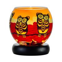 Leuchtglas Nr.345 Lampe Leuchte Ø11cm Dekoration Licht Eule