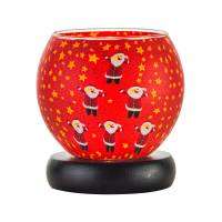 Leuchtglas Nr.341 Lampe Leuchte Ø11cm Dekoration Licht 6 Weihnachtsmänner