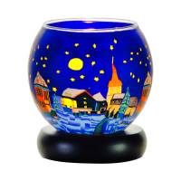 Leuchtglas Nr.176 Lampe Leuchte Ø11cm Dekoration Licht Stadt bei Nacht