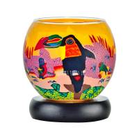 Leuchtglas Nr.167 Lampe Leuchte Ø11cm Dekoration Licht Vogel - Tukan