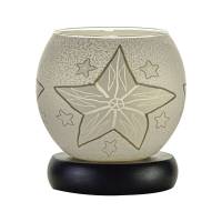 Leuchtglas Nr.143 Lampe Leuchte Ø11cm Dekoration Licht Stern weiss