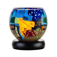 Leuchtglas Lampe Leuchte Nr.59 Ø11cm Dekoration Licht Stadt abstrakt