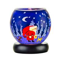 Leuchtglas Lampe Leuchte Nr.47 Ø11cm Dekoration Licht Weihnachtsmann