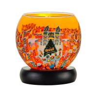 Leuchtglas Lampe Leuchte Nr.438 Ø11cm Dekoration Windlicht weihnachtliche Stadt