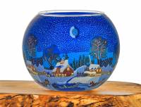 Leuchtglas Lampe Nr. 829 kanadische Winterlandschaft Leuchtglas 15cm