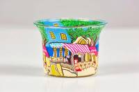 Votiv Glas 562 Stadtspaziergang, Cafe in der Stadt dekoratives Windlicht