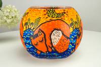 Leuchtglas 122 Fox Ø15cm Dekoration Teelicht Windlicht Kerzenfarm Kerze