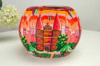 Leuchtglas 628 Lübeck Ø15cm Dekoration Teelicht Windlicht Kerzenfarm Kerze