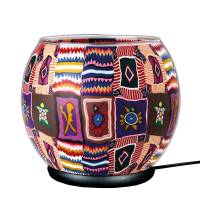 Leuchtglas elektrisch XXL Lampe 501 Ethno 30cm Dekoleuchte Windlicht Kerzenfarm