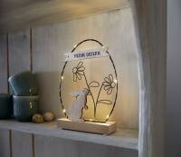 LED-Ei Deko frohe Ostern Lampe Osterhase beleuchtet Leuchtdeko batteriebetrieben