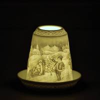 Starlight Glocke Nr.69 Schlittenfahrt im Winter Windlicht Teelichthalter